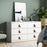 22mm Screw Leather Cabinet Pulls Anti-Collision Wardrobe Drawer Handles Pulls - 6188 Brown / Single Hole - 6