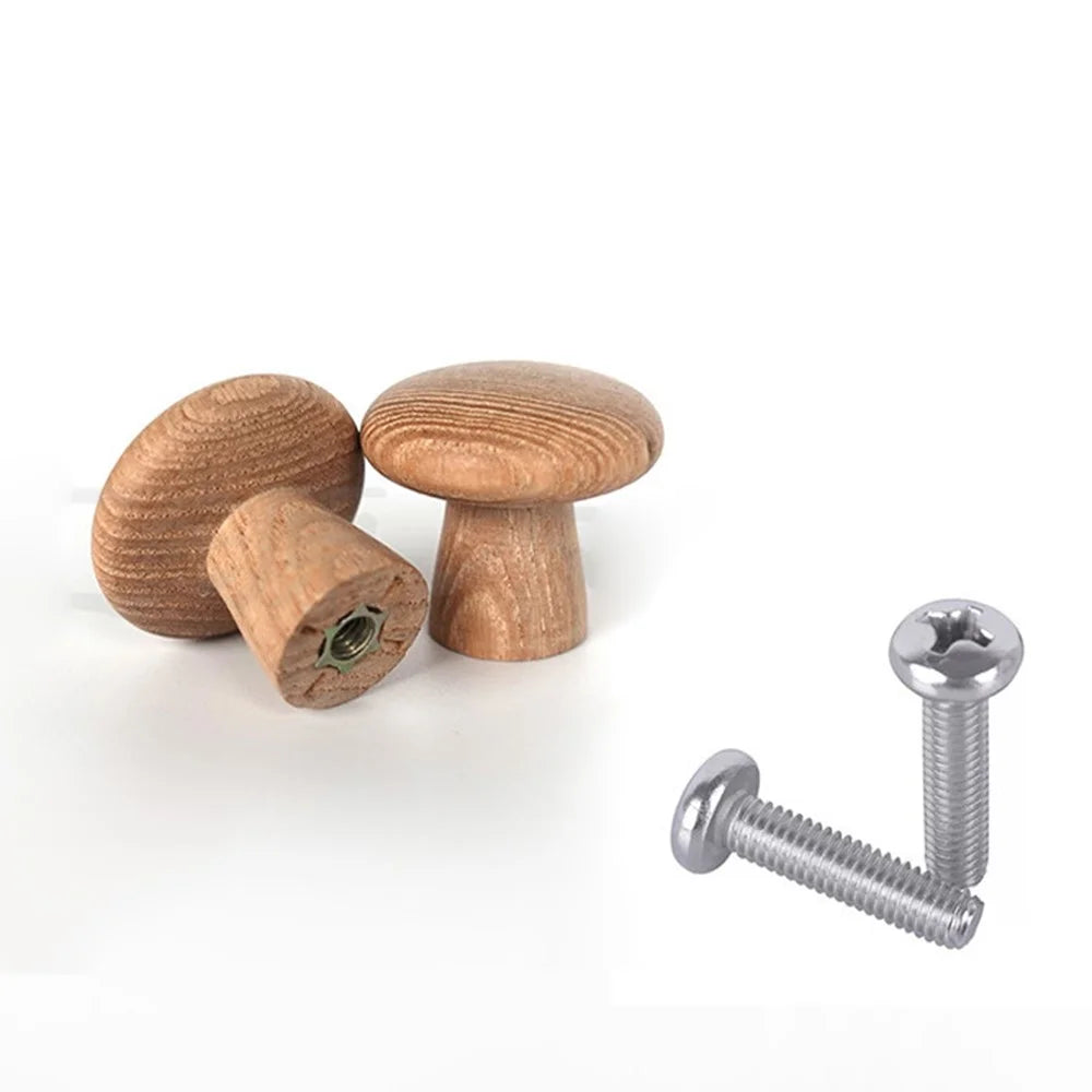 Wooden Cabinet Pulls Handle Drawer Wardrobe Small Pulls Knob with 27mm Screw - 40*29mm - 2