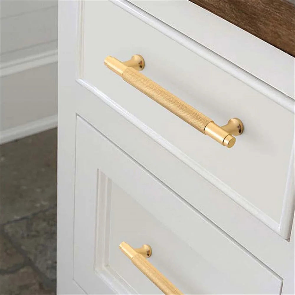 European Style Cabinet Handle Drawer Wardrobe Door Handle Furniture Hardware with 22mm Screw - Gold / Hole Distance 96mm - 2