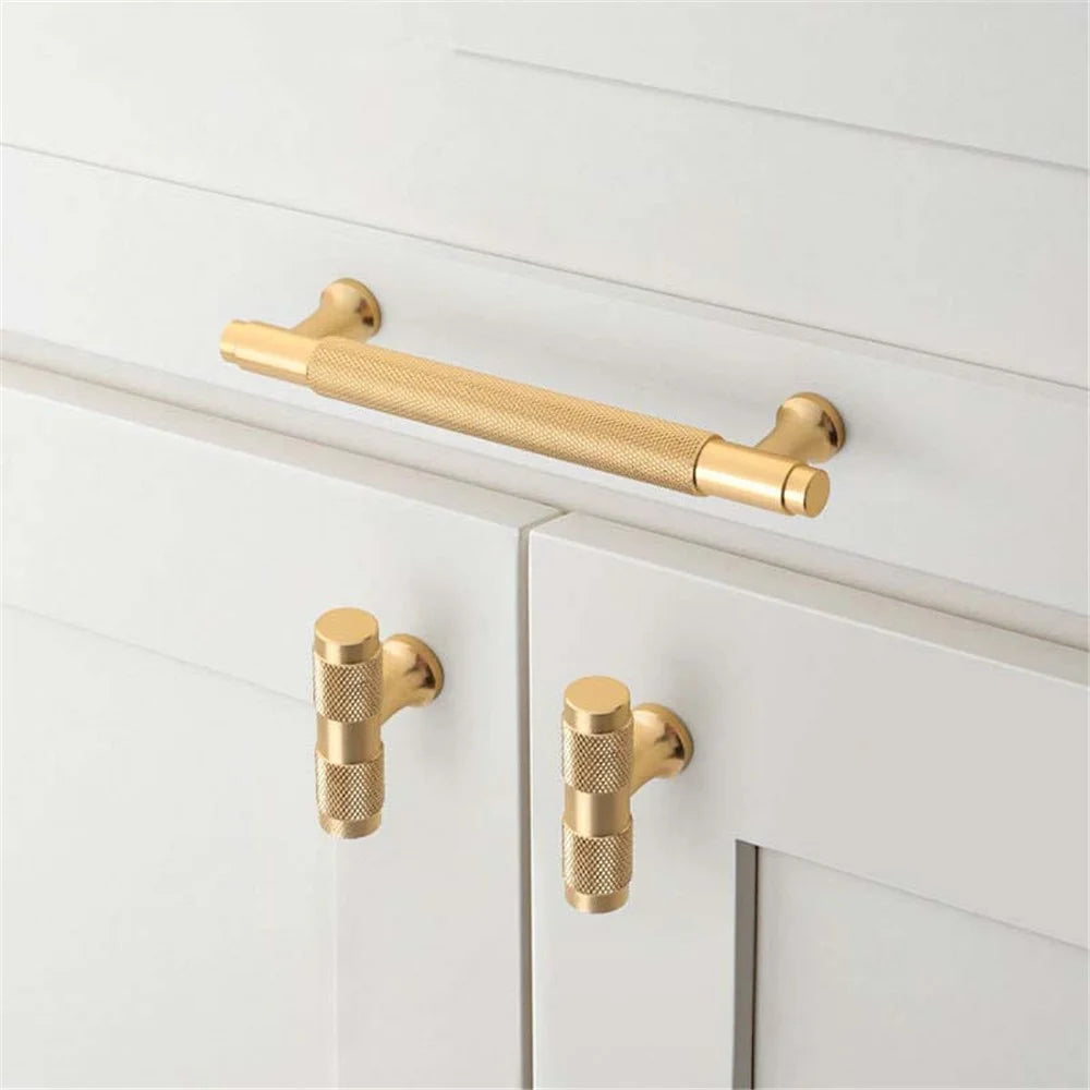European Style Cabinet Handle Drawer Wardrobe Door Handle Furniture Hardware with 22mm Screw - Gold / Hole Distance 96mm - 3