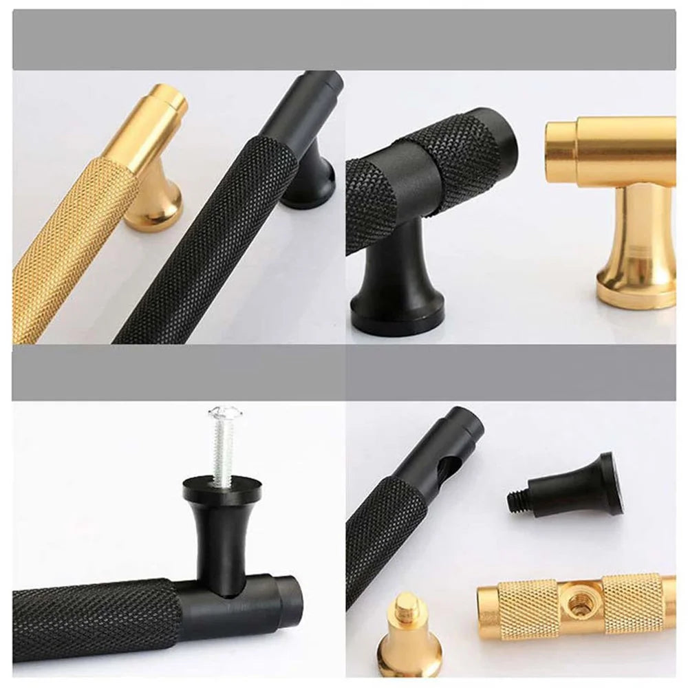 European Style Cabinet Handle Drawer Wardrobe Door Handle Furniture Hardware with 22mm Screw - Gold / Hole Distance 96mm - 5