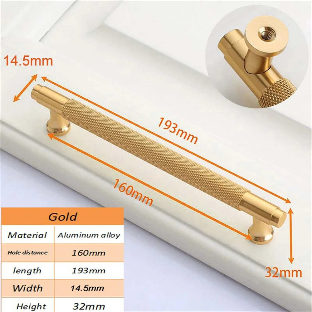 European Style Cabinet Handle Drawer Wardrobe Door Handle Furniture Hardware with 22mm Screw - Gold / Hole Distance 96mm - 7