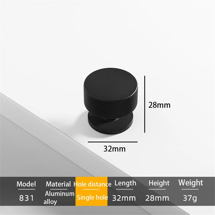 Simple Style Modern Cabinet Pulls Handle Drawer Wardrobe Small Round Pulls Knob with 22mm Screw - 831 / Black - 2