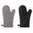 1 Pair Rhombus Texture Cotton Gloves Baking High-Temperature Resistant Thickened Microwave Oven Gloves Kitchen Tools - Grey - 6