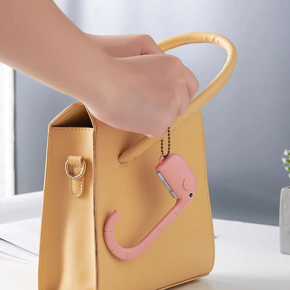 HUANYIN Handbag Hanging Hook Bag Hanger Purse Holder Schoolbag Hanger for Student Desk Table - Pink - 2