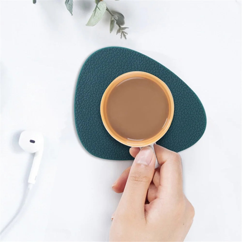 10Pcs / Set Water Drop-shaped Desktop Cup Silicone Mat Dining Table Heat Insulation Pad - Green - 2