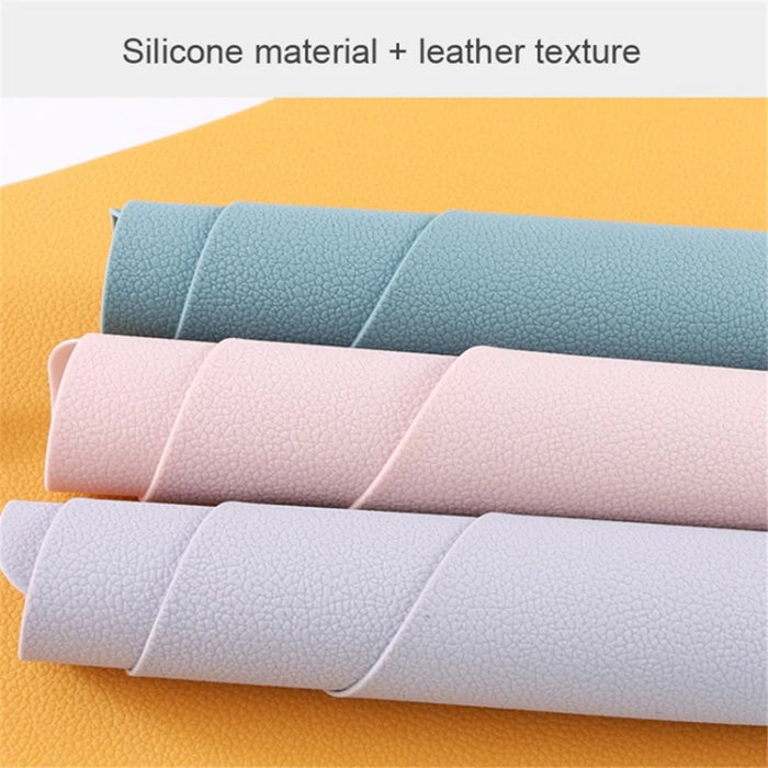 Desktop Silicone Dining Table Mat Heat Insulation Tableware Pad Set with Cup Mat - Red - 3