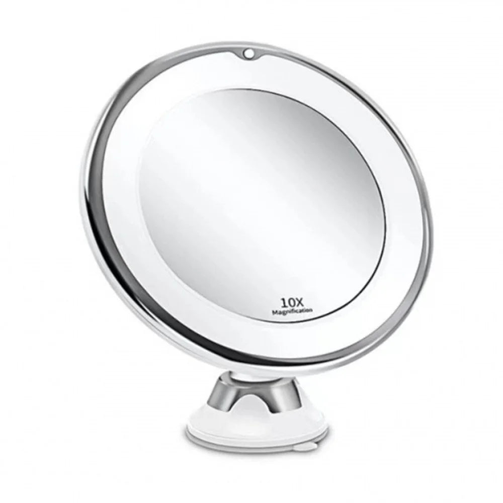 10X Magnification LED Mirror 8-inch Makeup Mirror with Suction Cup Design for Bathroom Dressing Table - 2