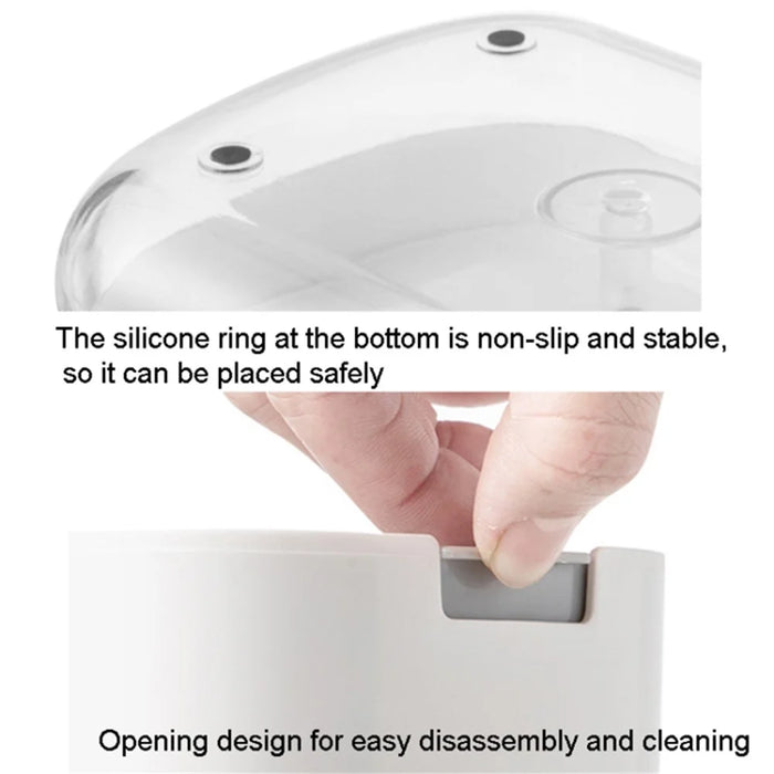 Manual Pressing Sponge Detergent Dispenser Liquid Dish Soap Dispenser Sponge Storage Box for Kitchen - White - 6