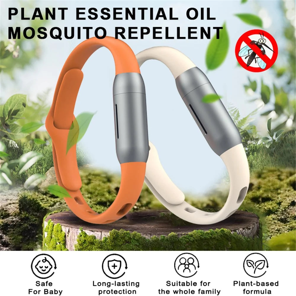 DIROSE M15 Essential Oil Mosquito Insect Bug Repellent Wristband Outdoor Pest Repeller Aluminum Alloy+Silicone Bracelet Watch - Coral - 5