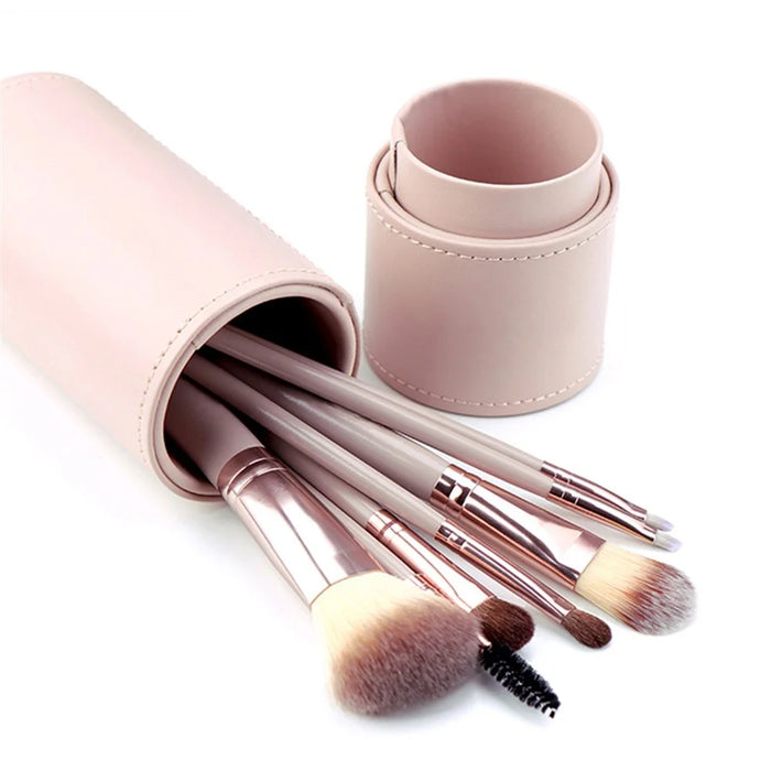 7Pcs / Set Makeup Brush Soft Bristles Wood+Aluminum Handle Foundation Blush Concealers Eyeshadow Brushes Kit - Beige - 2