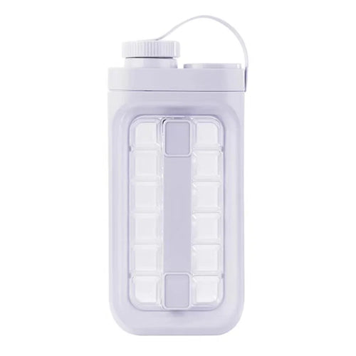 2 in 1 Ice Cube Mold Kettle Portable 17 Grids Ice Maker Bottle (BPA Free, No FDA Certificate) - White - 1