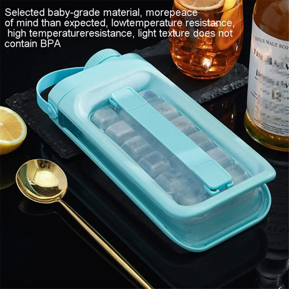 2 in 1 Ice Cube Mold Kettle Portable 17 Grids Ice Maker Bottle (BPA Free, No FDA Certificate) - White - 6