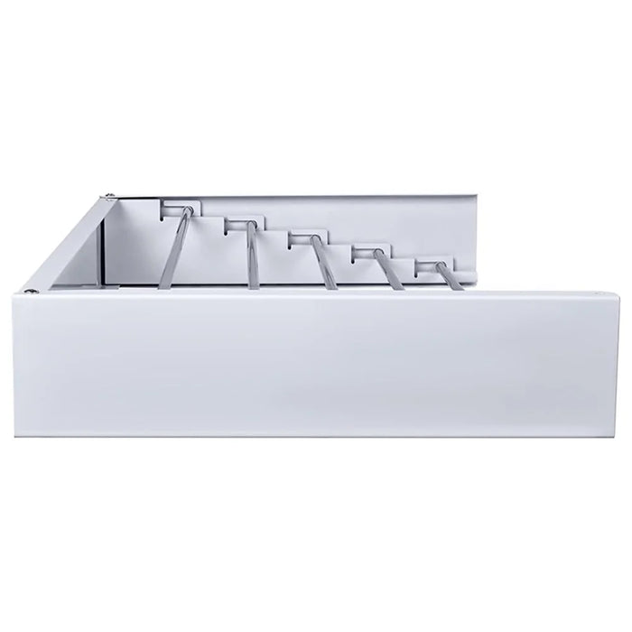 100CM Retractable Wall-Mounted Bathroom Towel Holder Iron+Aluminum Space-Saving Drying Rack (5 Rods) - White - 6