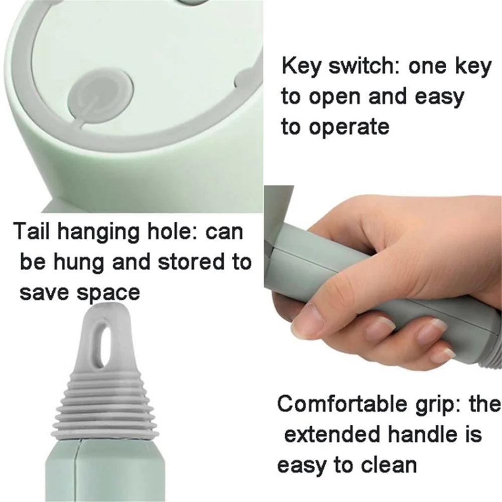 3 Gears Adjustable Electric Cleaning Brush Rechargeable Strong Power Scrubber with 2 Replaceable Brush Heads and Built-in 800mAh Battery - Green - 5