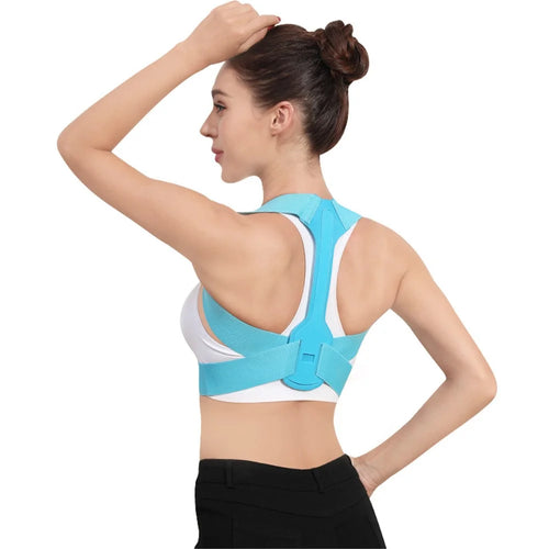 020 Adult Hunchback Corrector Elastic Body Posture Correction Belt Adjustable Back Brace - Blue / S - 1