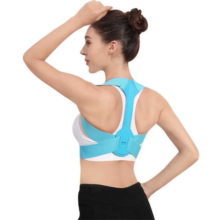020 Adult Hunchback Corrector Elastic Body Posture Correction Belt Adjustable Back Brace - Blue / S - 1