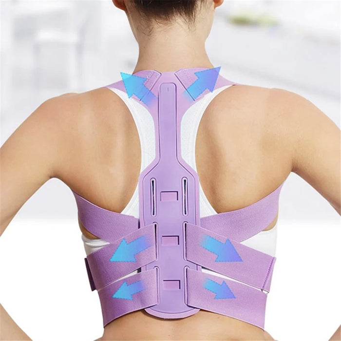 020 Adult Hunchback Corrector Elastic Body Posture Correction Belt Adjustable Back Brace - Blue / S - 3