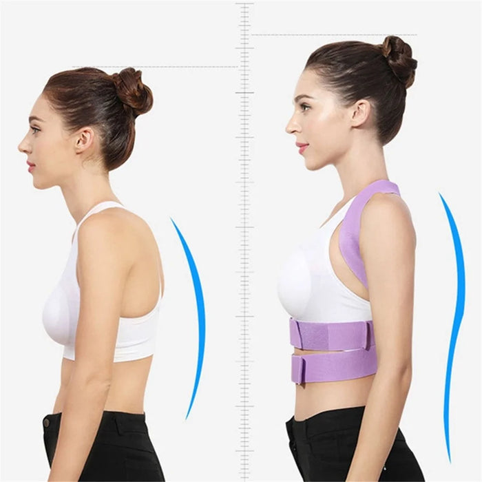 020 Adult Hunchback Corrector Elastic Body Posture Correction Belt Adjustable Back Brace - Blue / S - 4