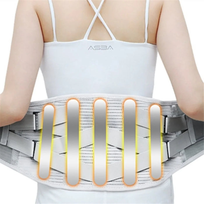 Lower Back Braces Steel Plate Lumbar Support Waist Backbrace Breathable Mesh Design Compression Belt Posture Corrector - S - 2