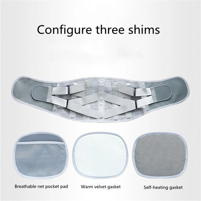Lower Back Braces Steel Plate Lumbar Support Waist Backbrace Breathable Mesh Design Compression Belt Posture Corrector - S - 4