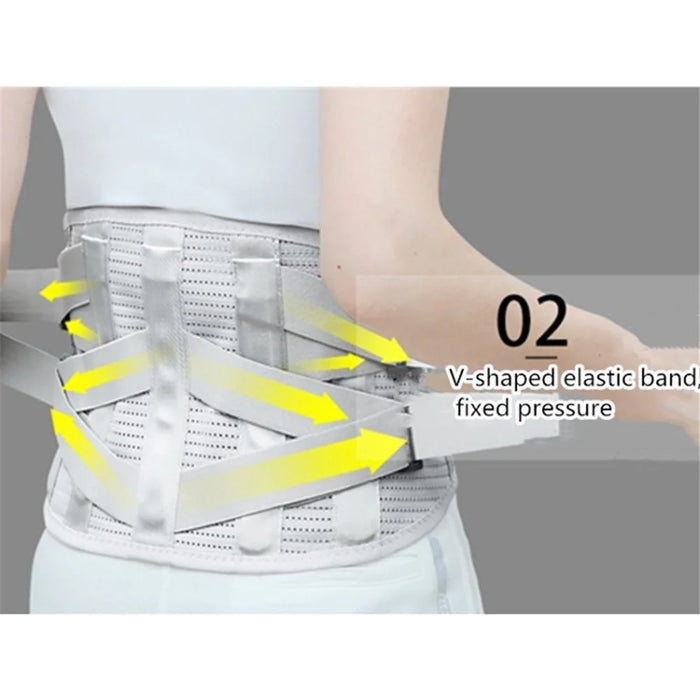 Lower Back Braces Steel Plate Lumbar Support Waist Backbrace Breathable Mesh Design Compression Belt Posture Corrector - S - 7