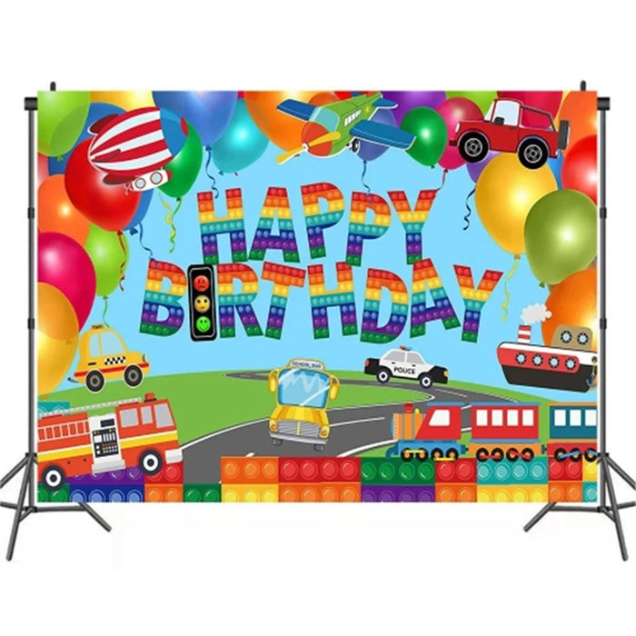 210X180CM Polyester Cartoon Backdrop Banner Party Background for Studio Kids Birthday Party Bedroom Decoration - 1