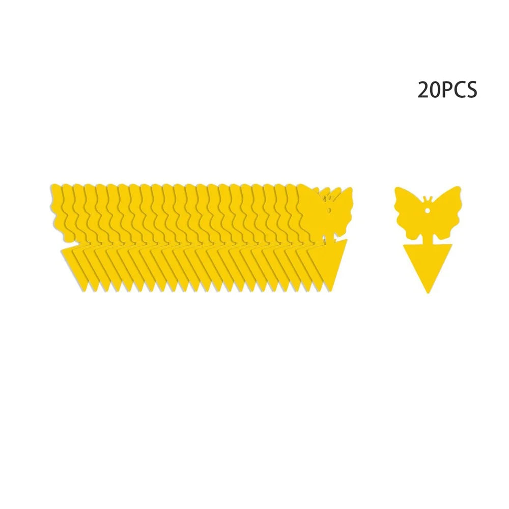 20Pcs Sticky Insect Trap Plant Pest Control Catcher Gardening Supplies Double-sided Yellow PP Sticky Board - Thick Butterfly - 1
