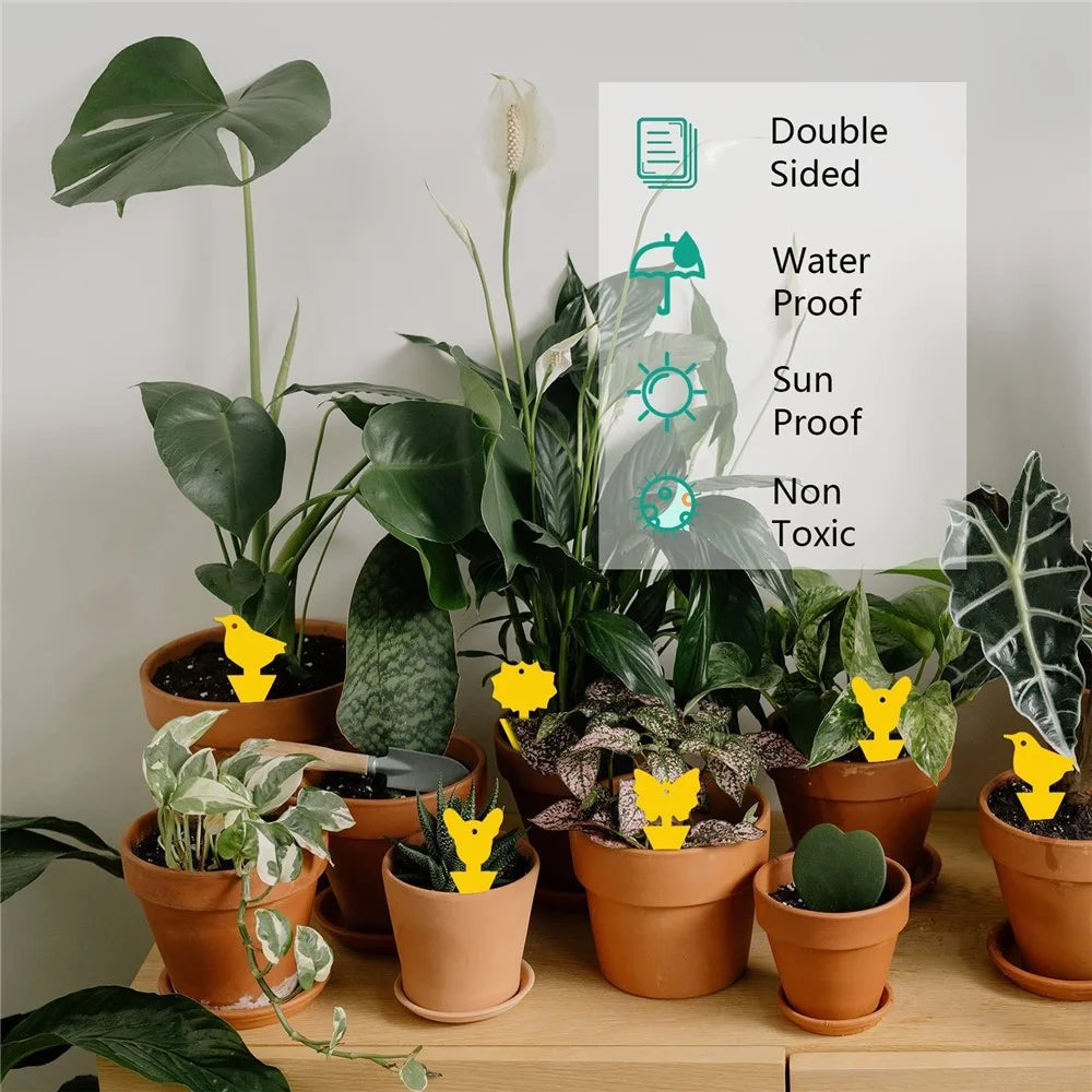 20Pcs Sticky Insect Trap Plant Pest Control Catcher Gardening Supplies Double-sided Yellow PP Sticky Board - Thick Butterfly - 5