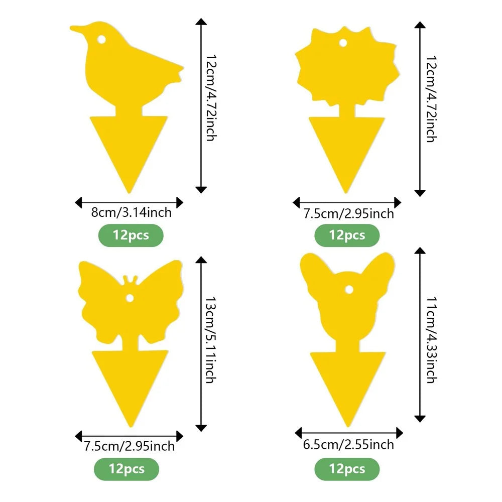 20Pcs Sticky Insect Trap Plant Pest Control Catcher Gardening Supplies Double-sided Yellow PP Sticky Board - Thick Butterfly - 7