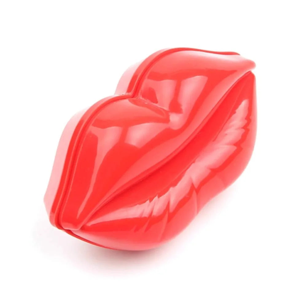 ABS Plastic Lip-Shaped Hair Comb Compact Mini Travel Hair Brush Hairbrush with Mirror for Women - Rose - 4