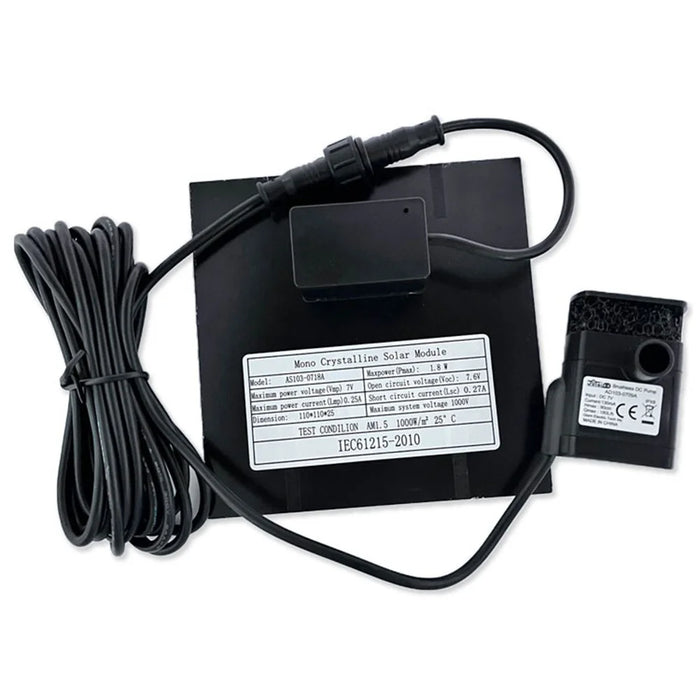 0718A Solar Fountain Water Sprayers Water Feature Pump Solar Powered Panel with 6 Nozzles for Garden, Pool, Pond, Aquarium - 5