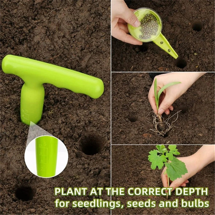 14-in-1 Seed Planter Tool Set Garden Seeder Sower with 5 Dial Settings Plant Dibber Label Tags - 4