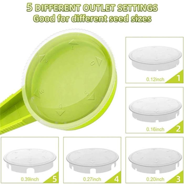 14-in-1 Seed Planter Tool Set Garden Seeder Sower with 5 Dial Settings Plant Dibber Label Tags - 6