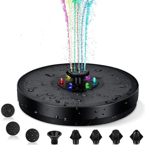 SP13D LED Solar Floating Fountain 3W Water Pump with 900mAh Battery / 8 Nozzles for Outdoor Garden Water Feature - 1
