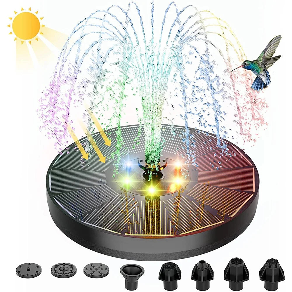 SP13D LED Solar Floating Fountain 3W Water Pump with 900mAh Battery / 8 Nozzles for Outdoor Garden Water Feature - 2