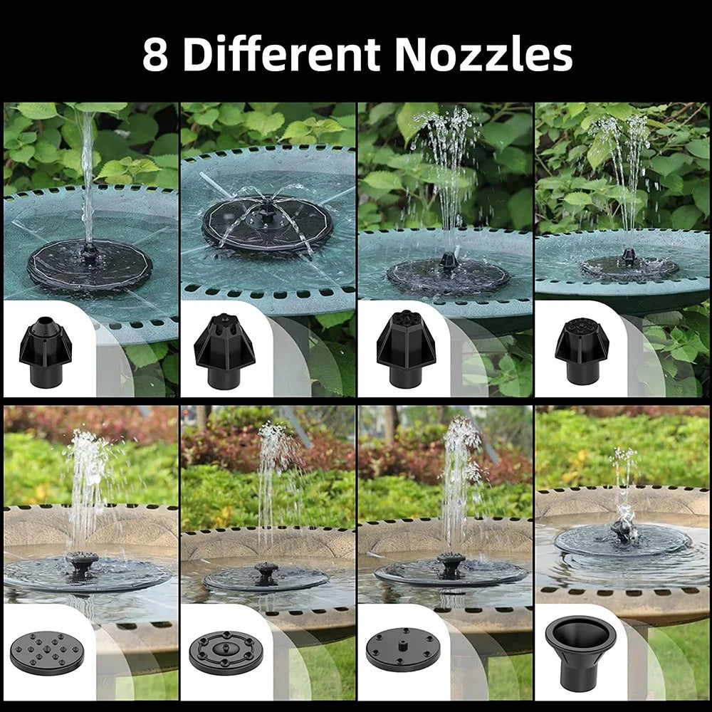 SP13D LED Solar Floating Fountain 3W Water Pump with 900mAh Battery / 8 Nozzles for Outdoor Garden Water Feature - 5