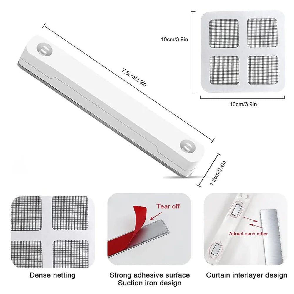 12Pcs Punch Free Anti Mosquito Window Screen Magnetic Clip Window Screen Buckle with Patch - 2