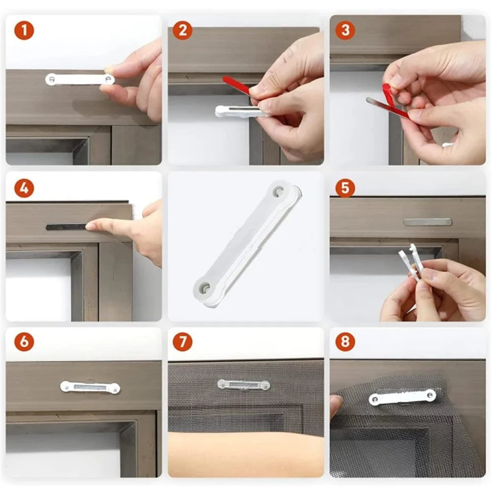 12Pcs Punch Free Anti Mosquito Window Screen Magnetic Clip Window Screen Buckle with Patch - 3