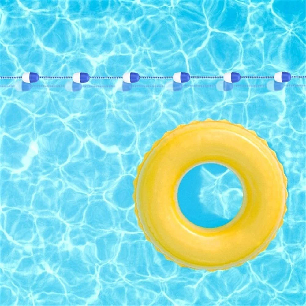 K-303 5m Swimming Pool Floating Safety Rope Lane Divider with Hook and 7 Bi-Color Floats - 4