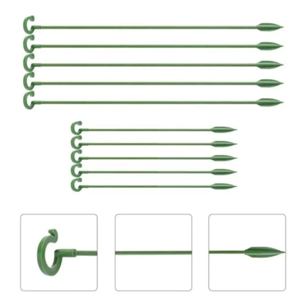 10PCS 27CM Fiberglass Plant Stake Garden Single Stem Support Stake Plant Cage Ring for Orchid Rose Tomato - 6
