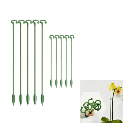 10PCS 37CM Indoors Plant Cage Ring Orchid Rose Tomato Fiberglass Stake Garden Single Stem Support Ring Stick - 1