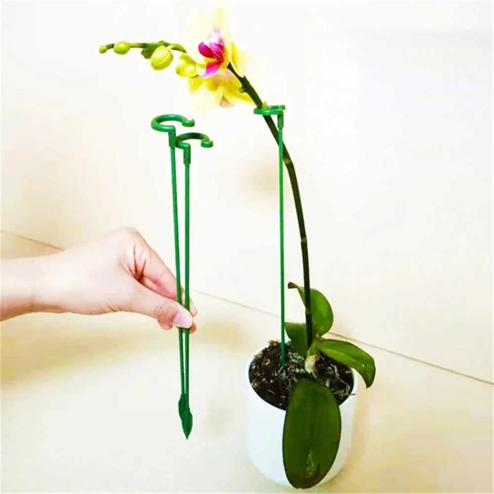 10PCS 37CM Indoors Plant Cage Ring Orchid Rose Tomato Fiberglass Stake Garden Single Stem Support Ring Stick - 2