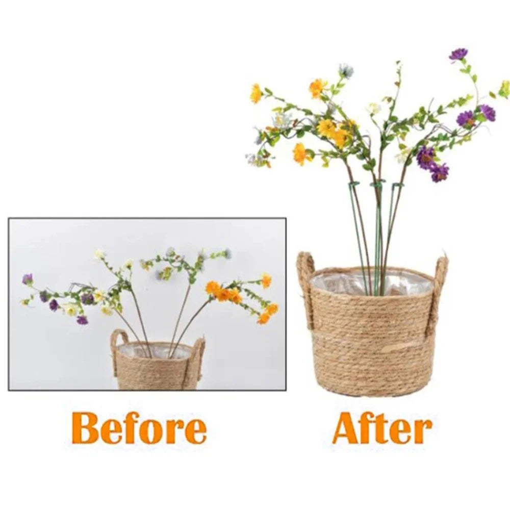 10PCS 37CM Indoors Plant Cage Ring Orchid Rose Tomato Fiberglass Stake Garden Single Stem Support Ring Stick - 5