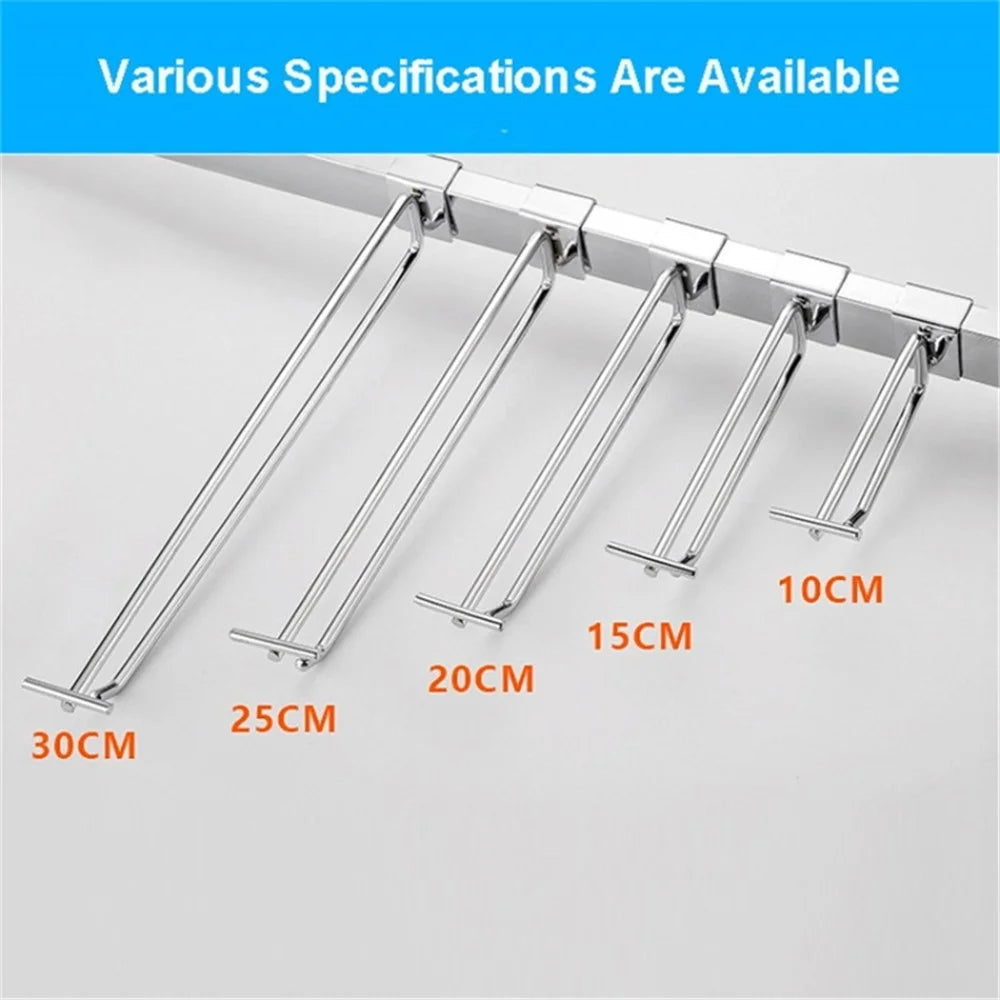 10PCS 30CM Supermarket Square Tube Garage Cold Rolled Steel Wall Hanger Double-Rod Storage Hanging Pole Organizer - 6