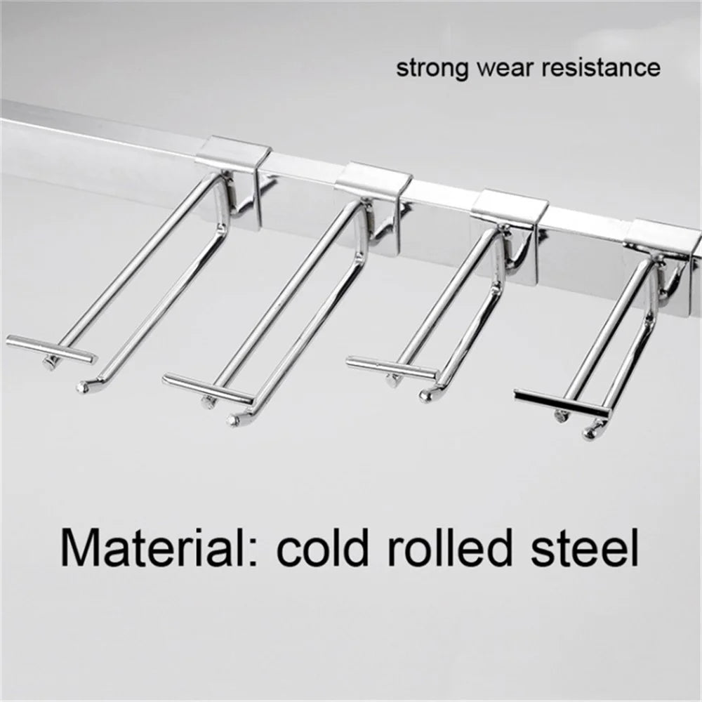 10PCS 10CM Supermarket Square Tube Hanging Rack Cold Rolled Steel Hanger Double-Rod Hanging Organizer - 2