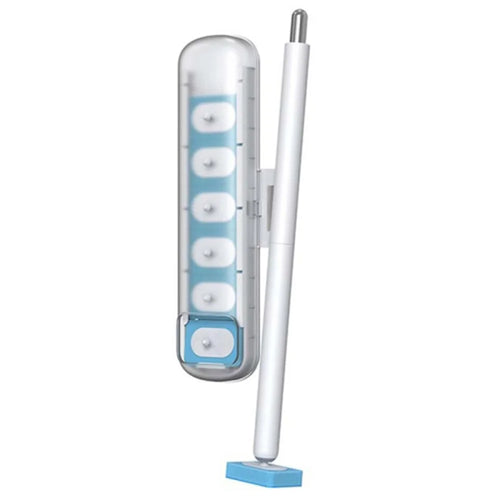 Magnetic Wall Mounted Toilet Brush Set Disposable WC Brush Head Long Handle Toilet Cleaner - White - 1