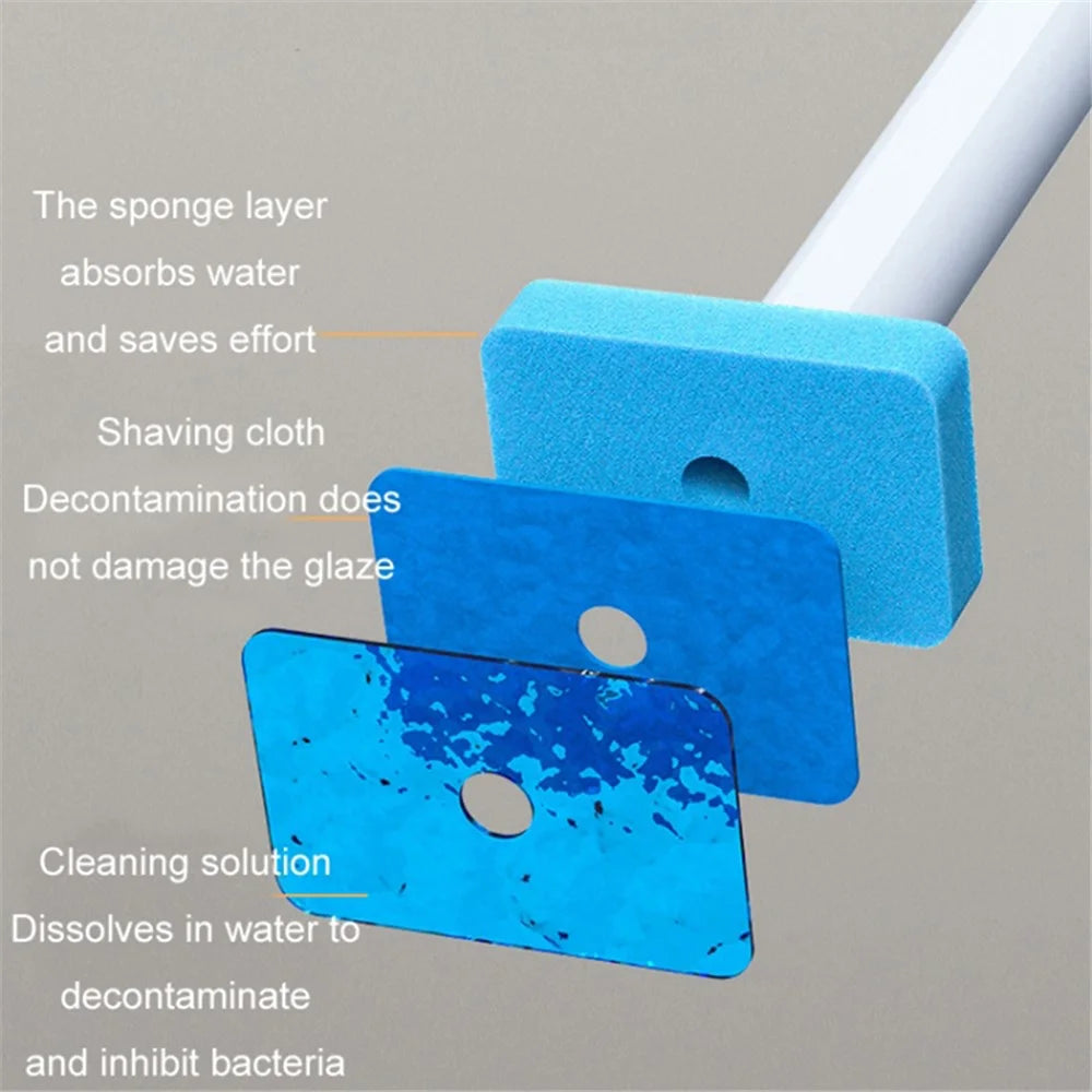 Magnetic Wall Mounted Toilet Brush Set Disposable WC Brush Head Long Handle Toilet Cleaner - White - 4