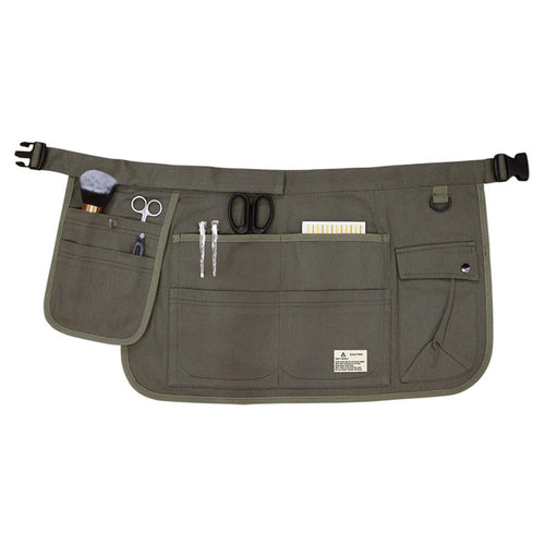 Multi Pockets Cosmetics Gardening Tools Storage Short Apron Waist Buckle Canvas Work Apron - Army Green - 1