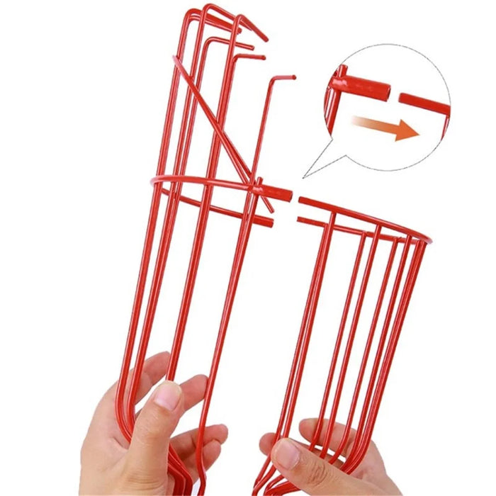 Iron Wire Fruit Picker Detachable Deep Basket Peach Pear Catcher Garden Fruit Picking Tool - Red - 6